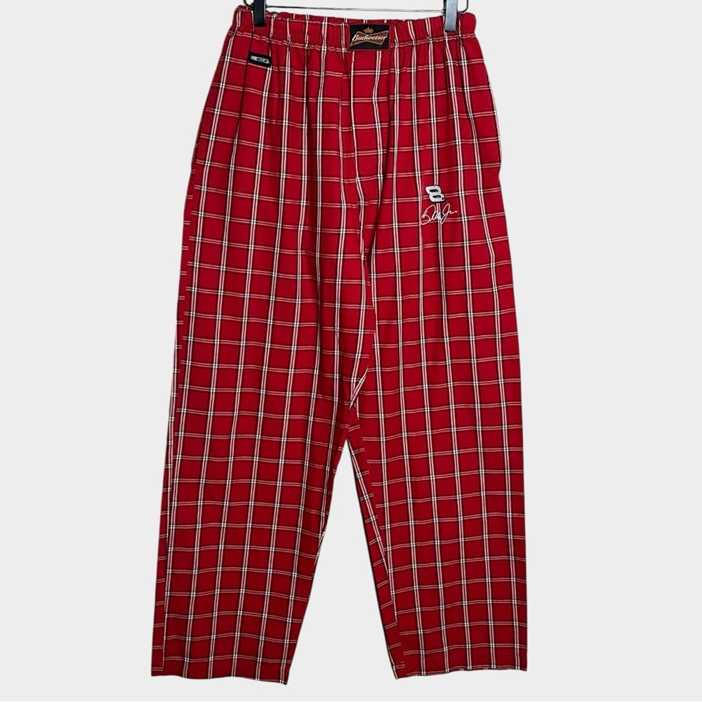 NASCAR Dale Earnhardt Jr. #8 Budweiser Red Plaid Lounge Pants Size Medium